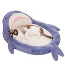 Cama para mascotas ChezMax con forma de tiburón XXL 70 x 55 x 10 cm de felpa