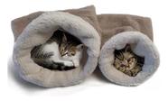 Cama para pet toca Para Gatos Saco De Dormir Pelúcia Dupla Conf. tamanho M e G