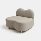 Cama Pet Mel Estofada para Cães e Gatos com Encosto Cor Bege 58x45x20cm