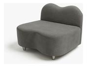 Cama Pet Mel Estofada para Cães e Gatos com Encosto Cor Cinza 58x45x20cm