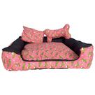 Cama Pet Onix Extra Grande Quadrada Impermeável Variação: Dino Rosa Cama Pet Onix Extra Grande Quadrada Impermeável Variação: Dino Rosa