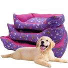 Cama quadrada luxo, para pets, tamanhos, pequeno, médio e grande de fibra siliconada e oxford