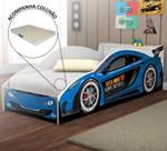 Cama Quarto Carro Solteiro Baú C/ Colchao Grade de Proteção