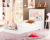 Cama Quarto Infantil Liz com Prateleira e Barra de Proteção