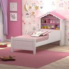 Cama Quarto Solteiro Casa Princesa c/ Estante