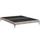 Cama Queen Base Box 158cm Pés Ferro Susano Boucle Bege Z04 - Mpozenato