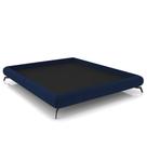 Cama Queen Base Box 158x198cm Pés de Ferro Cold P02 Veludo Azul - Mpozenato Cama Queen Base Box 158x198cm Pés de Ferro Cold P02 Veludo Azul - Mpozenato