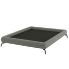 Cama Queen Base Box Pés Ferro 176cm Nami Linho Cinza Escuro - Nexta Casa