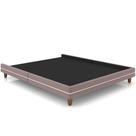 Cama Queen Base Box Pés Madeira 160cm Suném P05 Veludo Rosê Bouclê Cru Lyam Decor Cama Queen Base Box Pés Madeira 160cm Suném P05 Veludo Rosê Bouclê Cru Lyam Decor