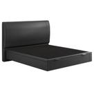 Cama Queen Baú Flutuante Com Cabeceira 160cm Spazio S04 material sintético Preto - Lyam Decor Cama Queen Baú Flutuante Com Cabeceira 160cm Spazio S04 material sintético Preto - Lyam Decor