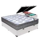 Cama Queen Baú visual disponível na cor Preto Colchão Ortobom Isosuperpocket Molas.