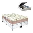 Cama Queen Box Baú Branco Colchão Nápoles Turn Free Espuma D33