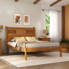 Cama Queen em Madeira Maciça Veneziana Móveis Nathalia