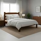 Cama Queen Esmeralda Madeira Maciça Castanho Resistente Cama Queen Esmeralda Madeira Maciça Castanho Resistente