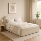 Cama Queen Estofada Clean Estilo Escandinavo Tamanho 1.60m