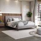 Cama Queen Estofada com Cabeceira Moon