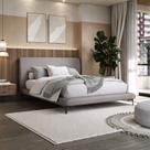 Cama Queen Estofada Linho com Cabeceira Star