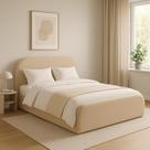 Cama Queen Estofada Tecido Linho ou Boucle Design Moderno