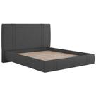 Cama Queen Flutuante Com Cabeceira 160cm Astra W01 Linho Chumbo Lyam Decor