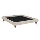 Cama Queen Japonesa 176cm Pés Madeira Haru Linho Off White - Sallar Home