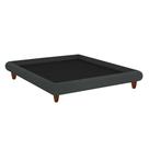 Cama Queen Japonesa 176cm Pés Madeira Haru Veludo Cinza - Sallar Home