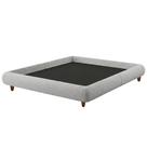 Cama Queen Japonesa Pés Madeira 176cm Emma Bouclé Cinza Claro - Nexta Casa