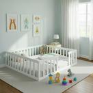 Cama Queen Montessoriana Branco Madeira maciça Resistente