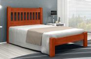 Cama Queen Size Pérola de Madeira Maciça Angelim Pedra/Tauari - Cor Imbuia