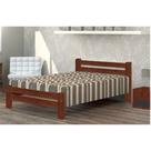 Cama Queen Size Piazza de Madeira Maciça Angelim Pedra/Tauari - Castanho
