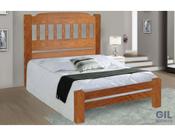 Cama Queen size Roma de Madeira Maciça Angelim Pedra/Tauari - Cerejeira