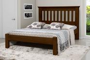 Cama Queen Size Texas de Madeira Maciça Tauari - Cor Castanho