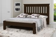Cama Queen Size Texas de Madeira Maciça Tauari - Cor Tabaco