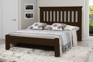 Cama Queen Size Texas de Madeira Maciça Tauari - Cor Tabaco