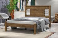 Cama RAI Casal Com Cabeceira Com Detalhes Cromados 100% MDF e Estrado em Madeira Cor Jequitiba Cama RAI Casal Com Cabeceira Com Detalhes Cromados 100% MDF e Estrado em Madeira Cor Jequitiba