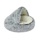 Cama Redonda De Pelúcia Macia Para Animais De Estimação, Ninho Semi Fechado Para Gatos E Cães,