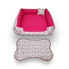 cama retangular com zíper cama cachorro grande até 28kg +tapete pra comedouro