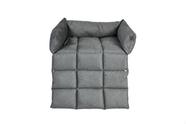 Cama sofá cinza para pet pequeno e médio porte, conforto pet