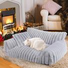 Cama Sofá para Gato Wn's Day 61 x 46 x 25 cm, Macia, Veludo Cotelê Cinza Cama Sofá para Gato Wn's Day 61 x 46 x 25 cm, Macia, Veludo Cotelê Cinza