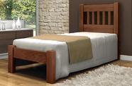 Cama Solteirão (Solteiro Extra) Pérola de Madeira Maciça Angelim Pedra/Tauari - Cor Castanho