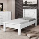Cama Solteiro 100% MDF Branco - Barcelona/Geval