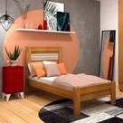 Cama solteiro 100% MDF - Safira -Cinamomo/Off White - Tcil móveis Cama solteiro 100% MDF - Safira -Cinamomo/Off White - Tcil móveis