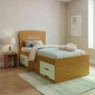 Cama Solteiro 5 Gavetas Júlia Cinamomo/Off White
