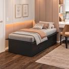 Cama Solteiro Adulto com 2 Gavetas Deva Yescasa Preto