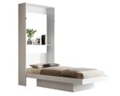 Cama Solteiro Articulada De Parede Estante Prateleira Decoração Cor Branca Para Quarto Sala