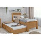 Cama Solteiro Athenas 2 Gavetas c/Auxiliar Amendoa/Off White - Lopas