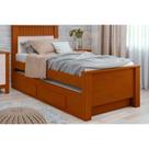 Cama Solteiro Athenas c/ 2 Gavetas e Auxiliar Frassino/Off White - Lopas