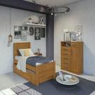 Cama Solteiro Athenas Plus Rovere Naturale C/ Auxiliar Lopas Cama Solteiro Athenas Plus Rovere Naturale C/ Auxiliar Lopas