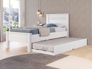 Cama Solteiro Barcelona Com Auxiliar Conquista Branco