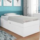 Cama Solteiro Baú Cinthya Branco com Colchão Cama Solteiro Baú Cinthya Branco com Colchão