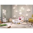 Cama Solteiro Belíssima Branca E Rosa Com 2 Luminárias E Colchão Divaloto